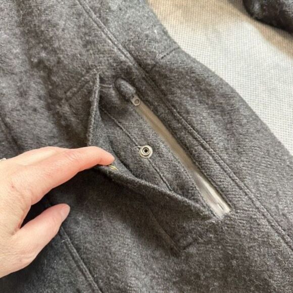 G-Star Raw Women's Wool Lined Relax Trench Overcoat Jacket Charcoal Gray Large - Picture 8 of 16